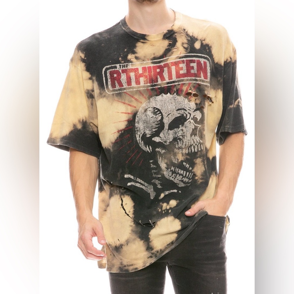 R13 | Unisex Oversized Bleach Exploited Punk T-Shirt XS